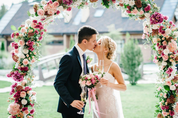 Wedding guests dancing in a marquee