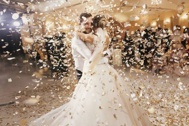 Bride and groom during their first dance
